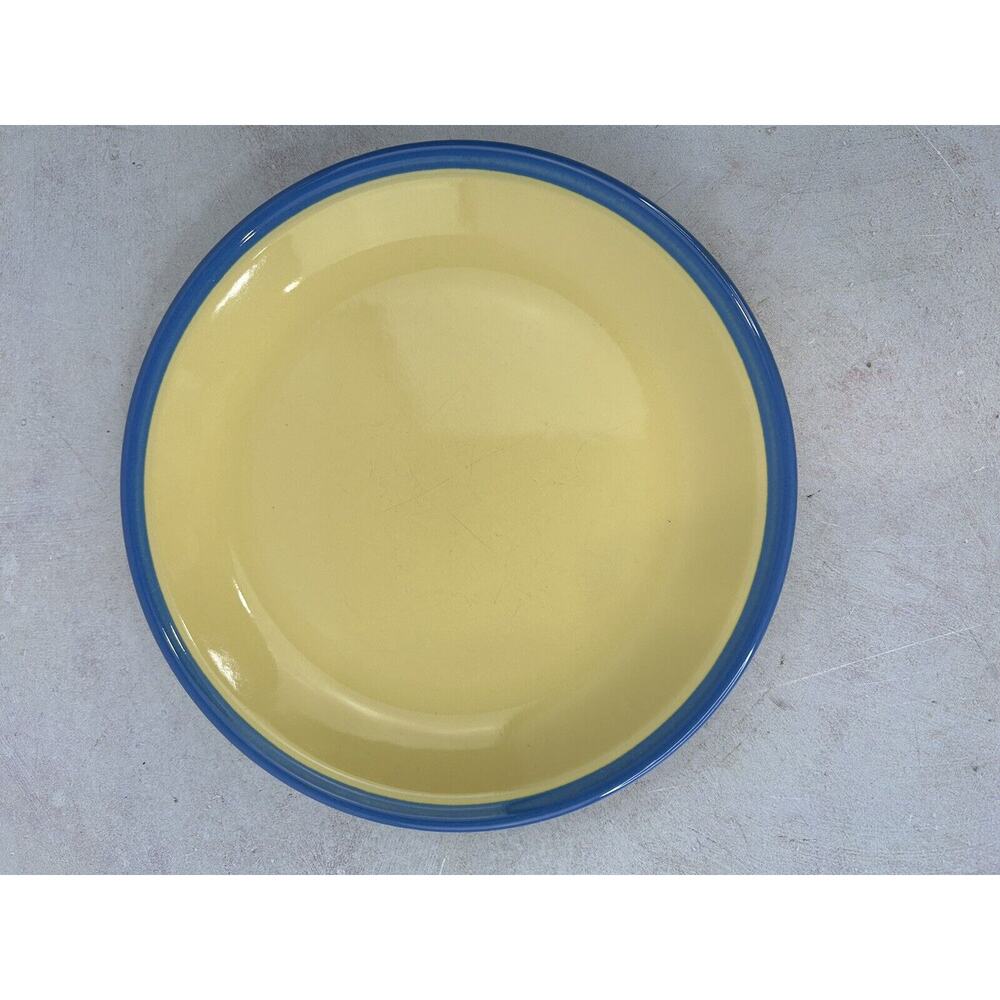 Vintage Yellow & Blue Market Square Colorstone Japan Plate 7.5 In Chipped‎